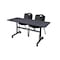 Kobe FlipTop Table, 60" W, 29" H, Laminate Top, Gray MKFT6024GY47BK - alternate 1